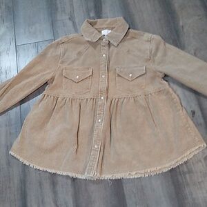 Entro Women's Tan Corduroy Jacket Oversized Retro Size S